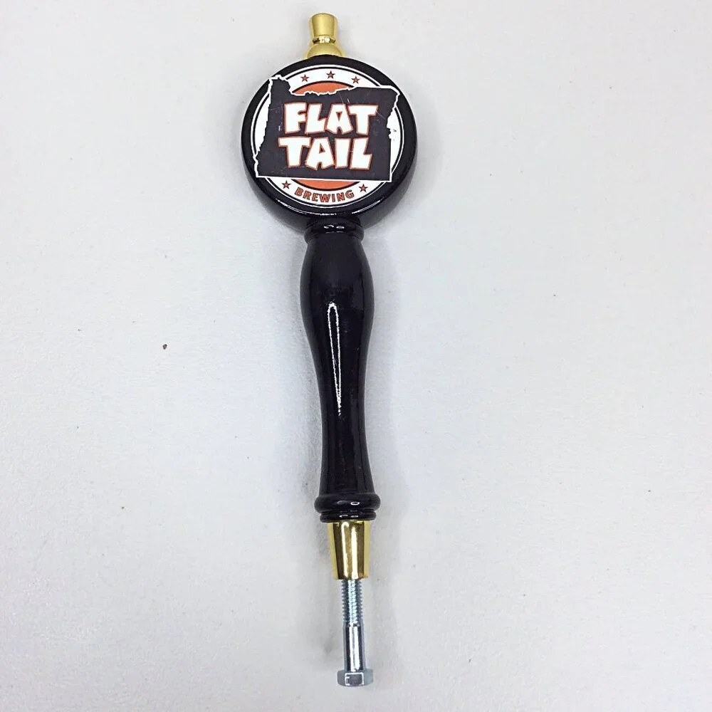 Flat Tail Brewing Tap Handle RARE‎ Corvallis Oregon Black Gold Beer Breweriana